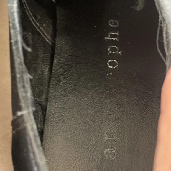 Vintage 90s Aposthrophe Black Leather Chucky Shoes with buckle size 6.5 - Picture 8 of 16